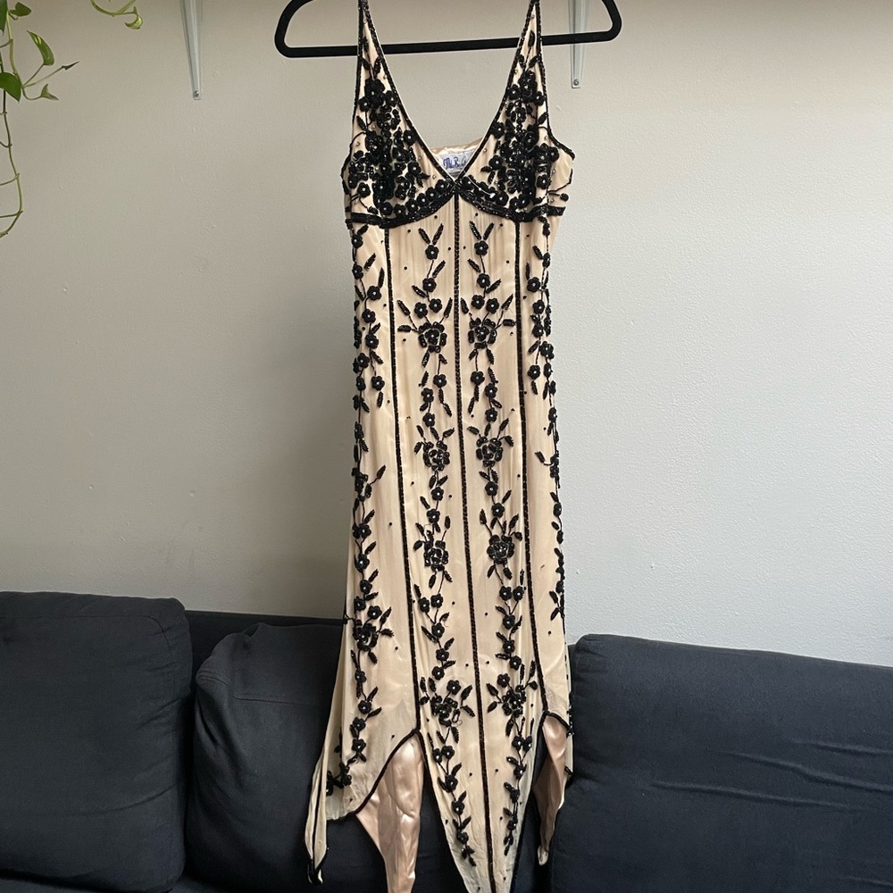 Vintage beaded silk dress